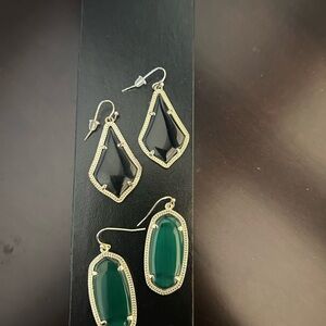 KENDRA SCOTT Black and Green Statement Earrings Bundle